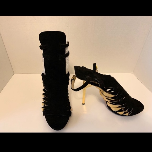 HERVE LEGER BLACK AND GOLD SANDALS❤️❤️ - Picture 2 of 7
